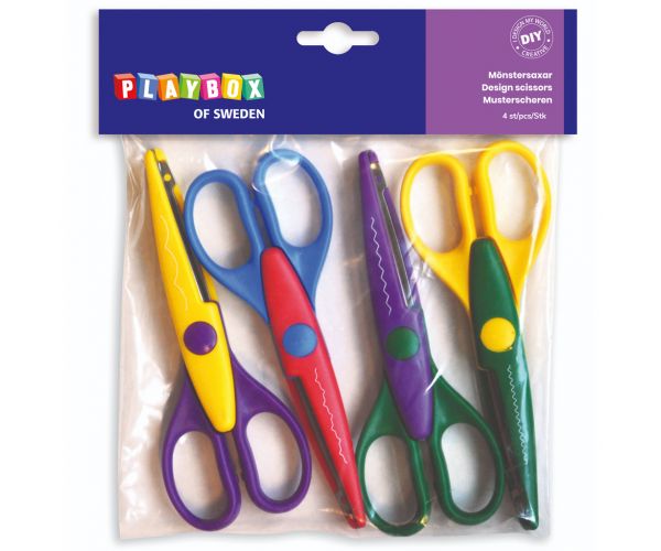PlayBox: Set de foarfece zigzag, 4 bucăți