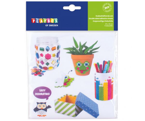 PlayBox: Set de foi adezive dublu-adezive 15x15cm, 5 foi