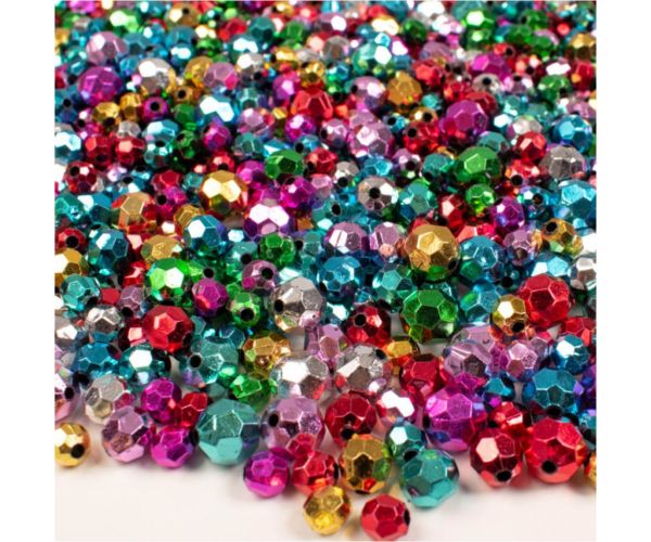 PlayBox: Set de mărgele colorate în formă de diamant de 8, 10 și 12 mm, 250g