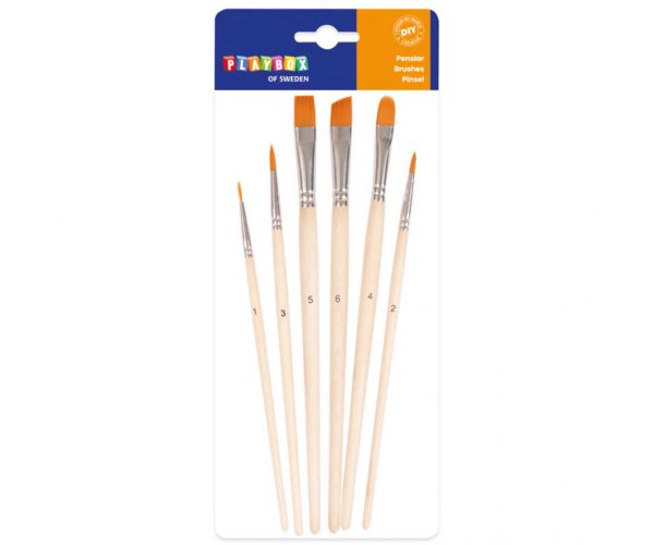 PlayBox: Set de pensule 6 bucăți în diferite dimensiuni