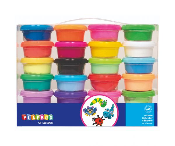PlayBox: Set de plastilină uscare la aer, 24 de bucăți
