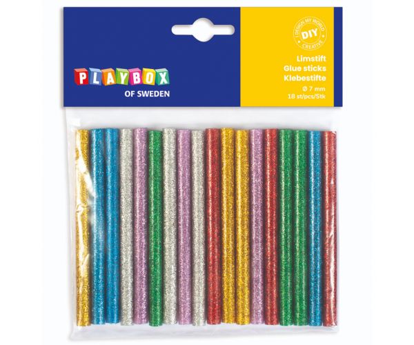 PlayBox: Set de rezerve pentru pistol de lipit cu sclipici, 18 bucăți, 7mm