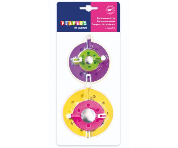 PlayBox: Set pentru confecționarea pom-pom-urilor, 4 bucăți