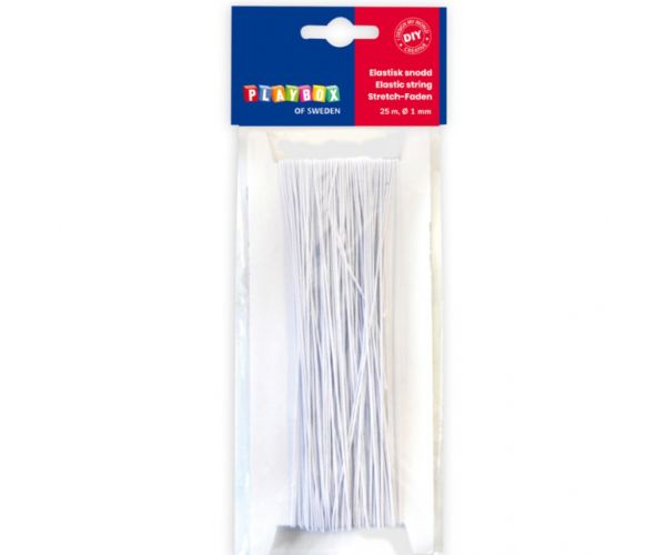 PlayBox: Sfoară elastică albă, bobină de 25 de metri cu grosimea de 1mm.
