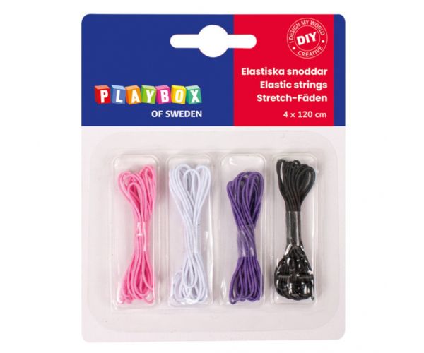PlayBox: Sfori elastice de 1mm grosime în 4 variante de culoare.
