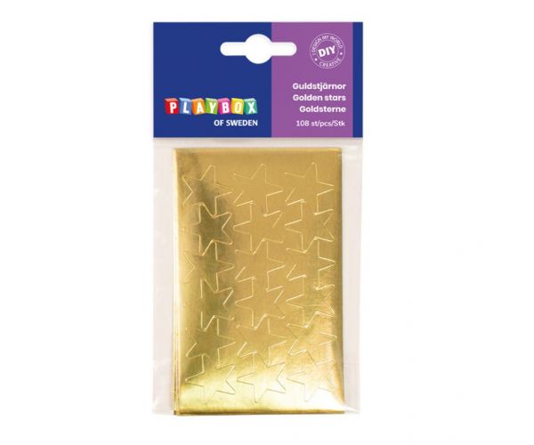 PlayBox: Stele aurii autoadezive 108 bucăți 25mm