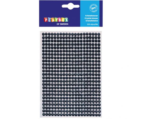 PlayBox: Stras autoadeziv negru, 525 buc