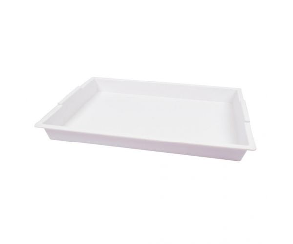 PlayBox: Tavă albă din plastic cu mânere 41x31cm