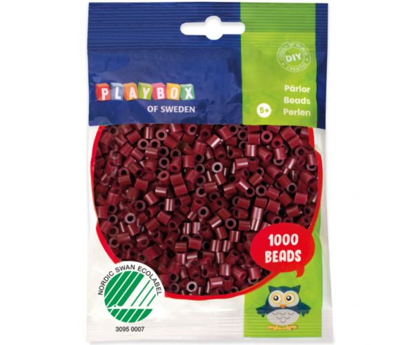 PlayBox: mărgele MIDI de 5mm, termoadezive, 1000 bucăți, culoare bordo