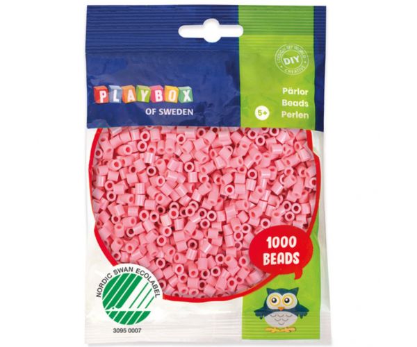PlayBox: mărgele MIDI de 5mm, termoadezive, 1000 bucăți, culoare roz pastel.