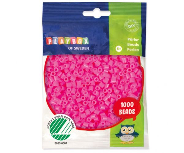 PlayBox: mărgele MIDI de călcat de 5mm, 1000 bucăți, culoare roz