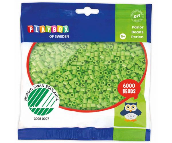 PlayBox: mărgele MIDI de călcat, verde deschis, 5 mm, pachet de 6000 bucți