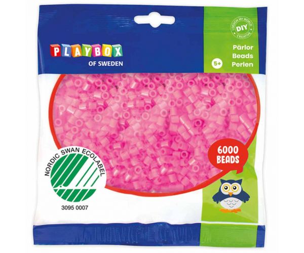 PlayBox: mărgele de călcat MIDI de 5mm, culoare roz, pachet de 6000 bucăți