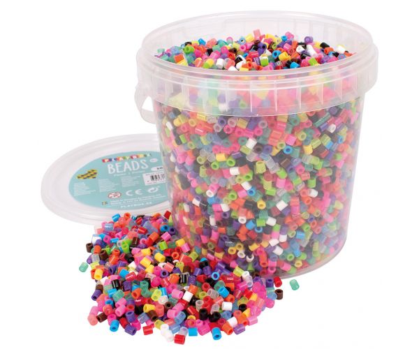 PlayBox: mărgele termice MIDI de 5 mm, cu sclipici, pachet de 10000 buc. în găleată