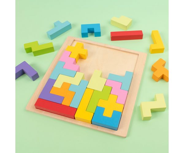 PlayBox: puzzle din lemn Pentomino, 12 piese