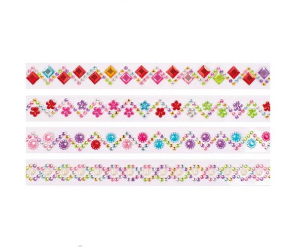 Playbox: Bandă cu pietre cristal autoadezive – 4 x 50 cm