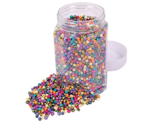 Playbox: Set de mărgele din sticlă în culori pastelate mix – Ø 5 mm, ~500g