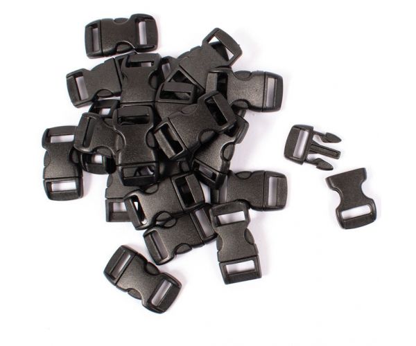 Playbox: set de 10 catarame negre din plastic, 11 mm