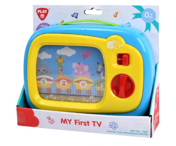 Playgo: Televizor muzical pentru bebeluși cu mecanism de tragere.