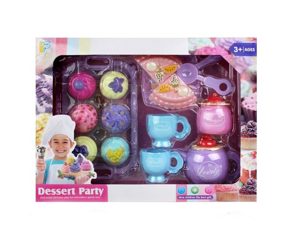 Plastic ceai și set de prăjitură cu accesorii