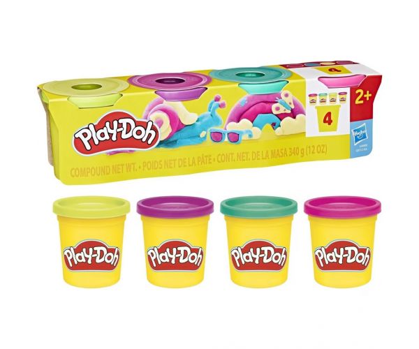 Play-Doh: Set de plastilină cu 4 cutii, 340g - Hasbro