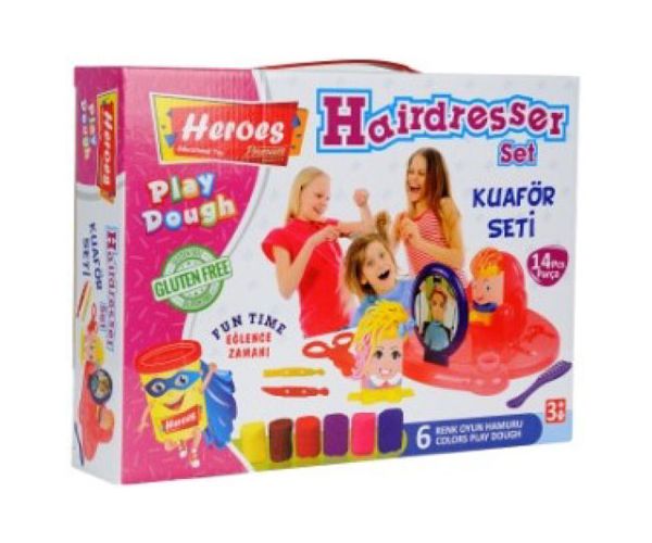 Play-Dough: Heroes Coafor set plastilină 14 bucăți