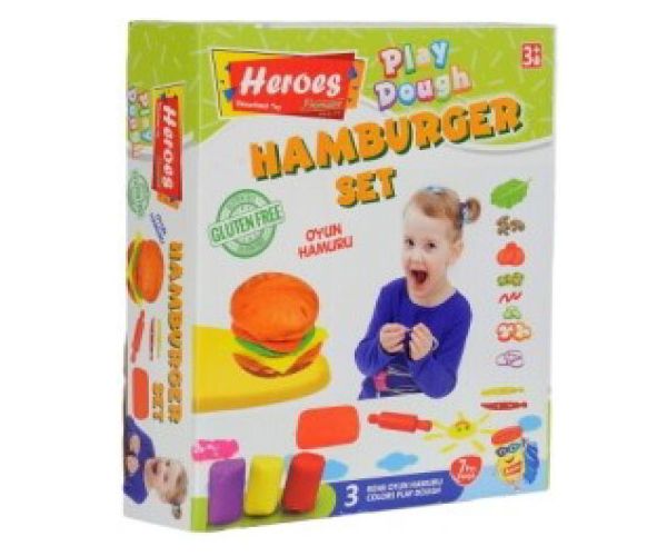 Play-Dough: Heroes Hamburger set plastilină 7 bucăți