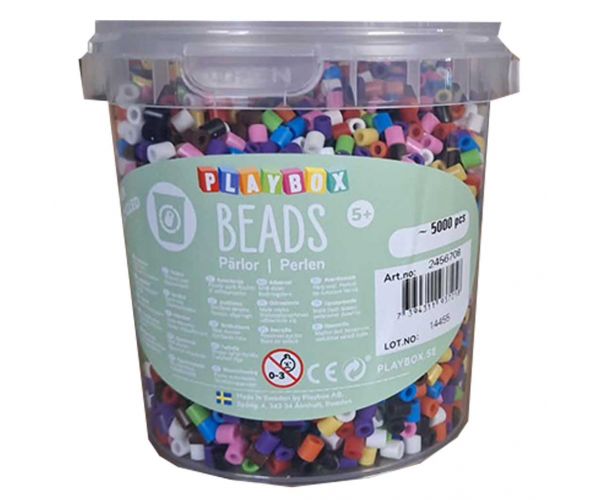 PlayBox: Mărgele MIDI termoadezive reciclate de 5 mm, set de 5000 de bucăți în mai multe culori