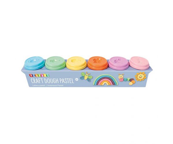 PlayBox: Set de plastilină în culori pastelate, 6 bucăți
