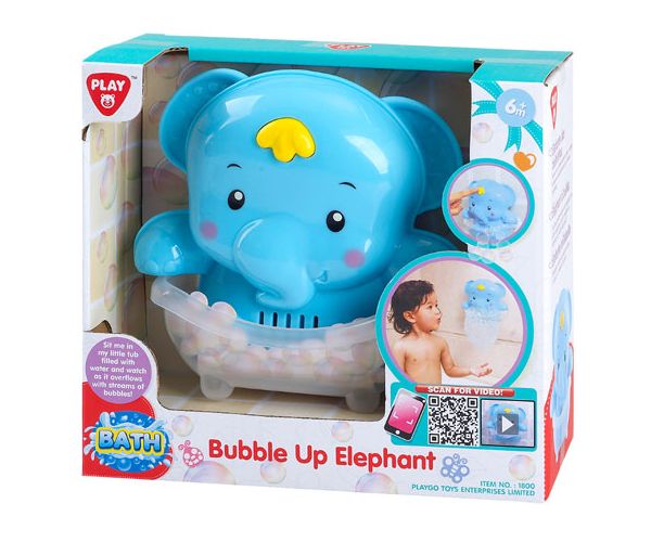 Playgo: elefant jucărie pentru baie - suflă spumă
