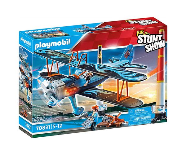 Playmobil: Air Stuntshow - "Főnix" kétfedelű repülő hanggal (70831)