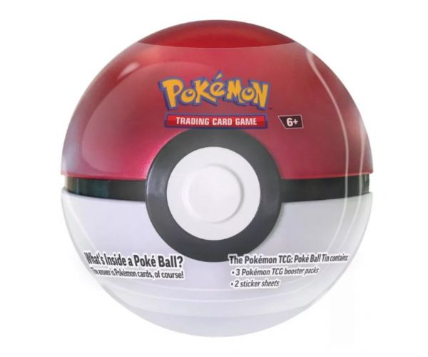 Pokémon TCG 2024 Poké Ball Tin – cutie metalică în formă de Poké Ball cu 3 pachete booster, în mai multe variante