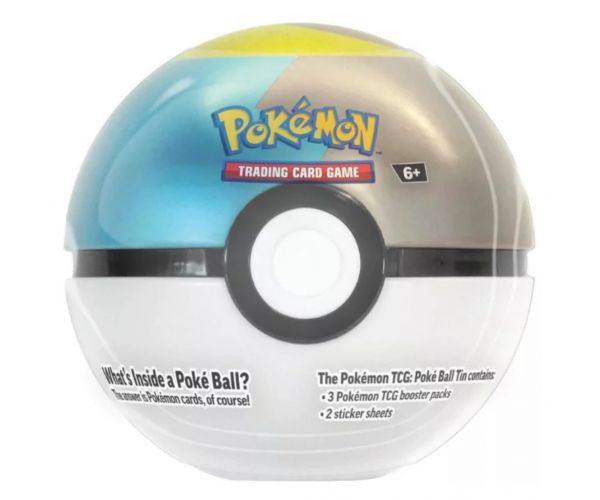 Pokémon TCG 2024 Poké Ball Tin – cutie metalică în formă de Poké Ball cu 3 pachete booster, în mai multe variante