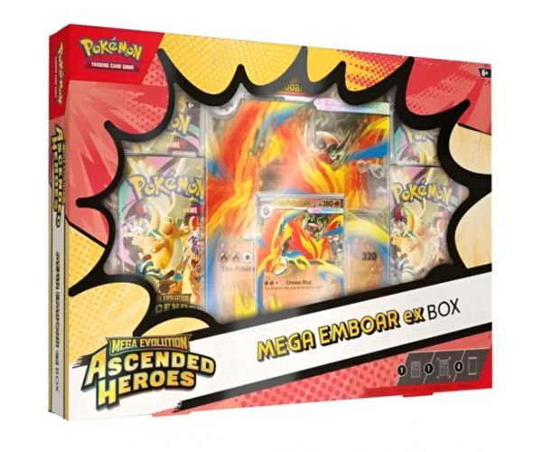 Pokémon TCG: Mega Evoluție - Eroii Înălțați - Cutie Mega Emboar ex
