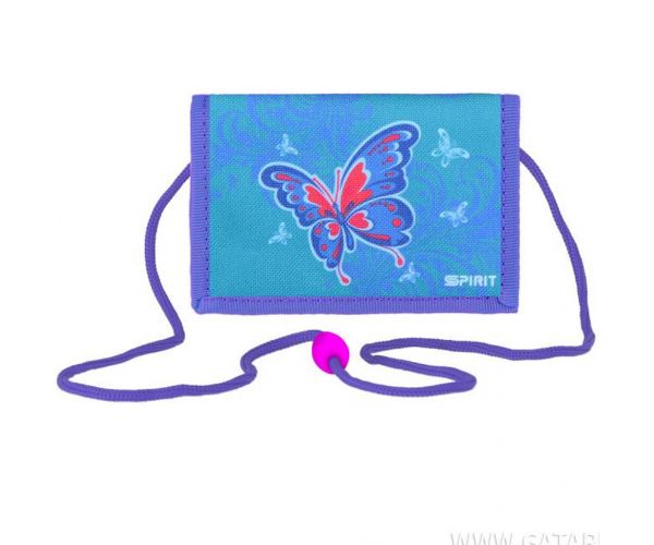 Portofel cu fermoar Butterfly albastru-violet 12,5x8,5cm.