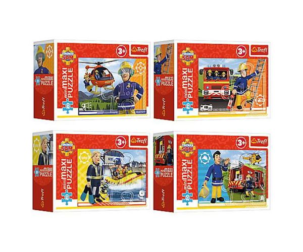 Pompierul Sam, eroul mini maxi 20 bucăți puzzle 4 variante - Trefl
