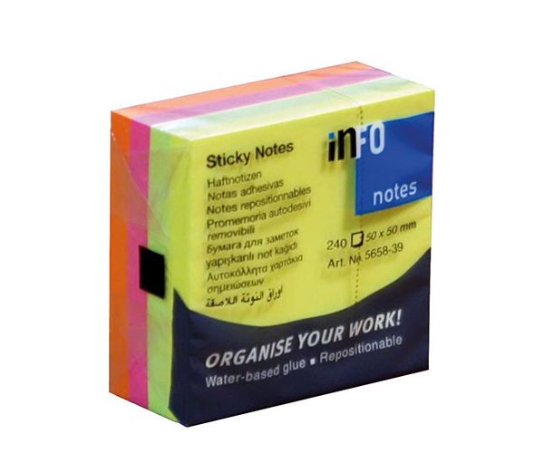 Post-it 50x50mm 240 file culori fosforescente