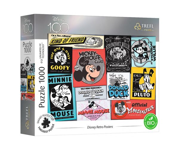 Postere retro Disney 1000 bucăți puzzle - Trefl