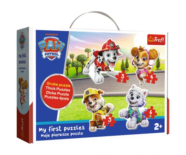 Primul meu puzzle: Paw Patrol 4 în 1, puzzle-uri de 6, 5, 4 și 3 piese - Trefl