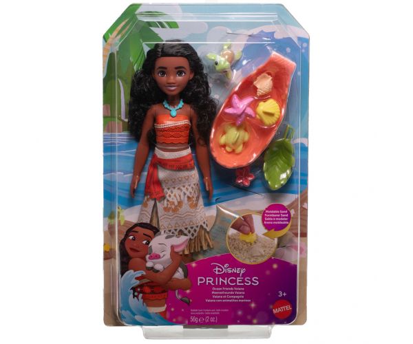 Prințese Disney: Set de joacă pe plajă cu Vaiana 2, păpușă și nisip – Mattel