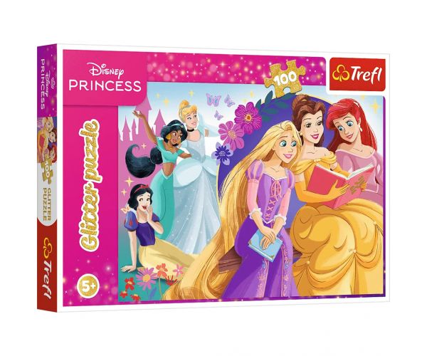 Prințese Disney puzzle glitter de 100 piese - Trefl