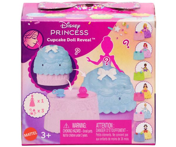 Prințesele Disney: Mini păpușă surpriză cupcake 1buc - Mattel