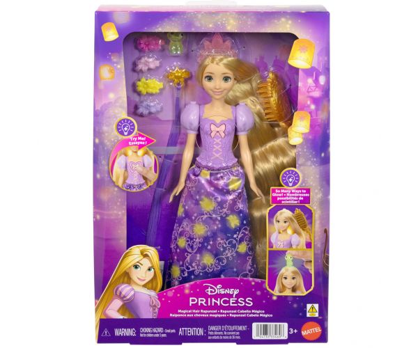 Prințesele Disney Păpușă magică Rapunzel cu accesorii - Mattel