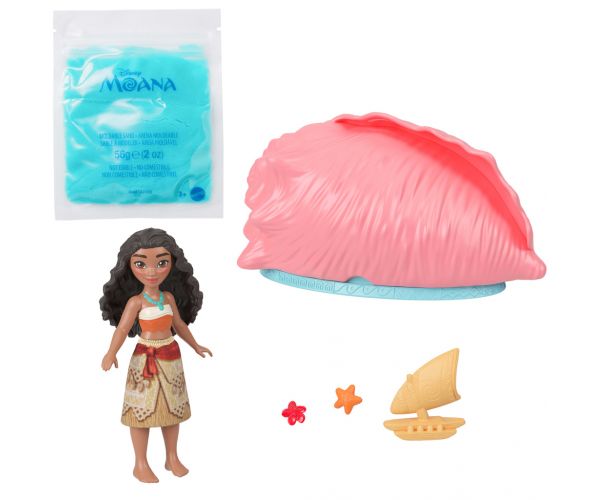 Prințesele Disney: Vaiana – mini-surpriză cu figurină și insulă de nisip - Mattel