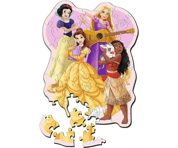 Prințesele Disney puzzle din lemn cu 50 de piese - Trefl
