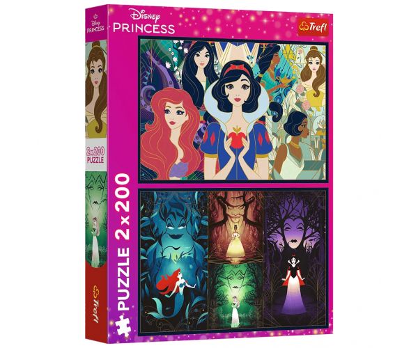 Prințesele fermecătoare Disney, puzzle Trefl 2x200 piese
