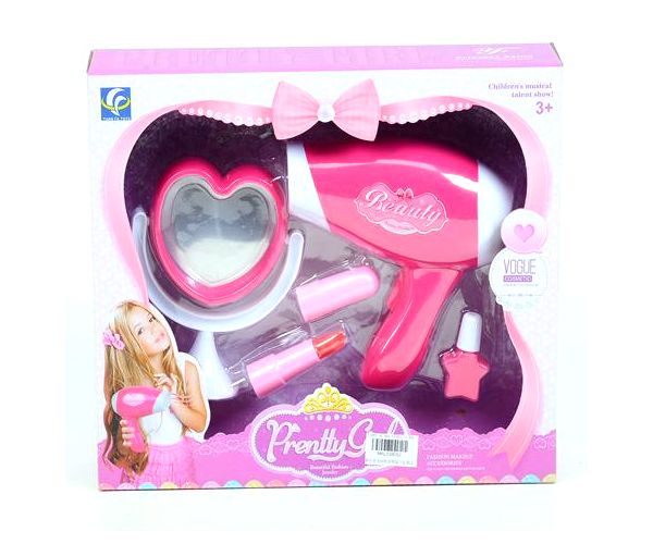 Pretty Girl set de înfrumusețare cu uscător de păr și oglindă
