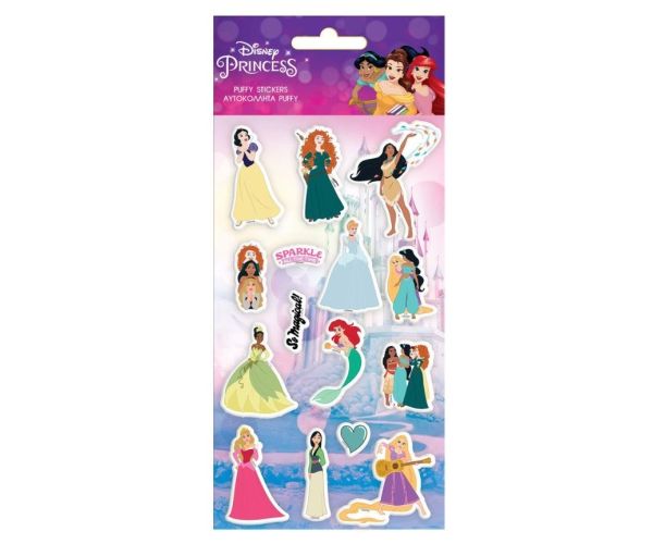 Prințese Disney uimitoare 3D Puffy Stickers set 10x22cm