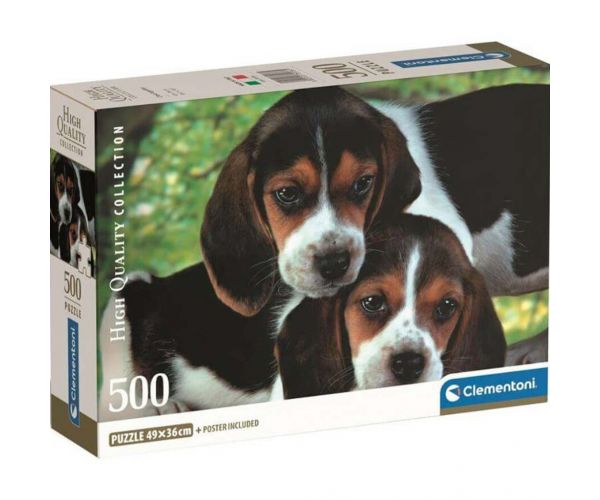 Pui de câine drăguți HQC puzzle compact de 500 de piese - Clementoni
