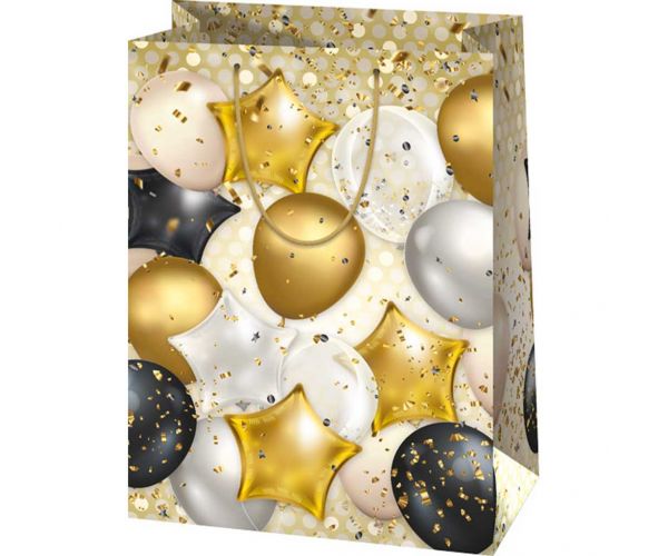 Pungă de cadou uriașă cu model de baloane 33 x 15 x 44,5 cm
